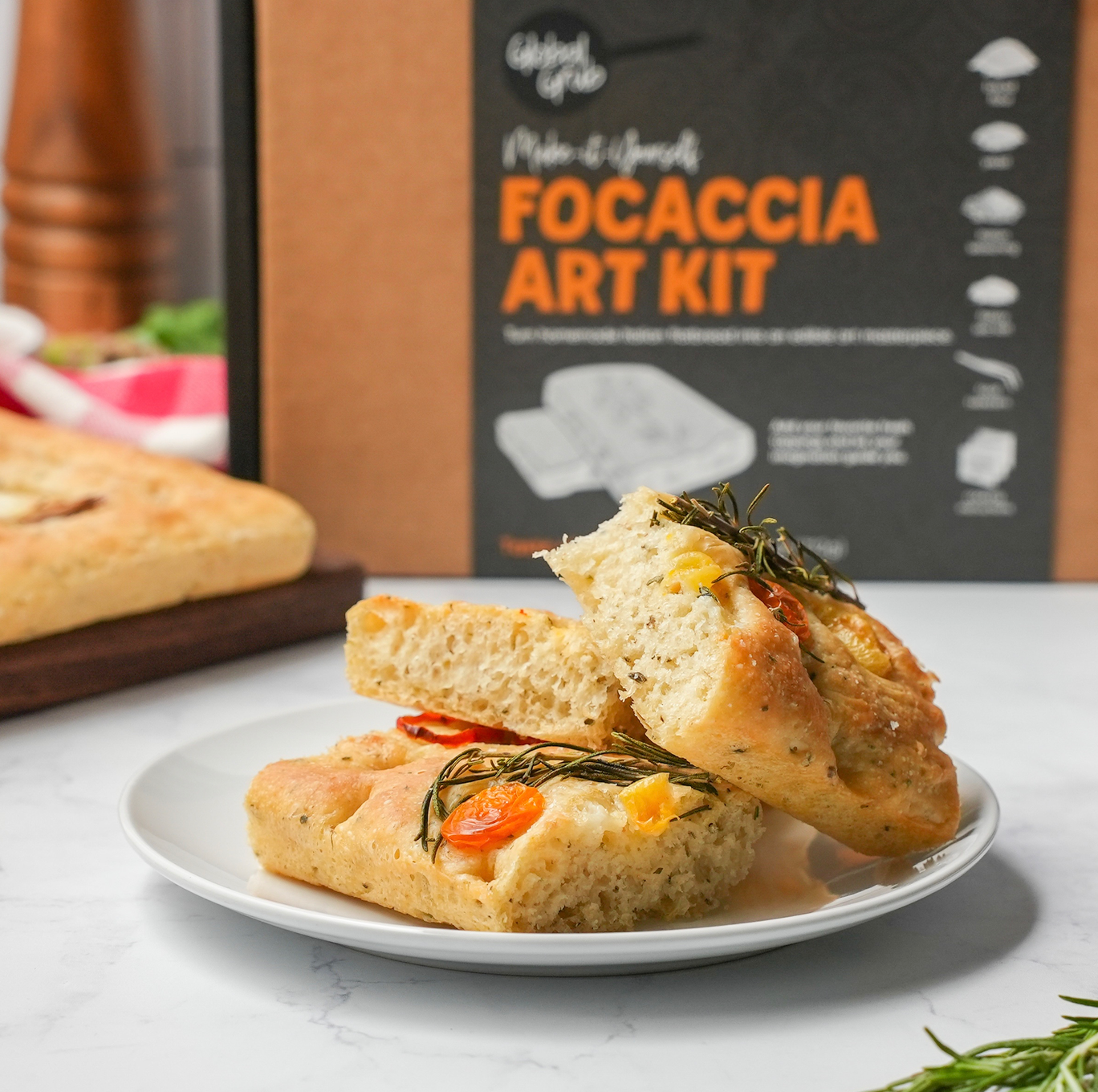 Focaccia bread, crispy on the outside and light and fluffy on the inside